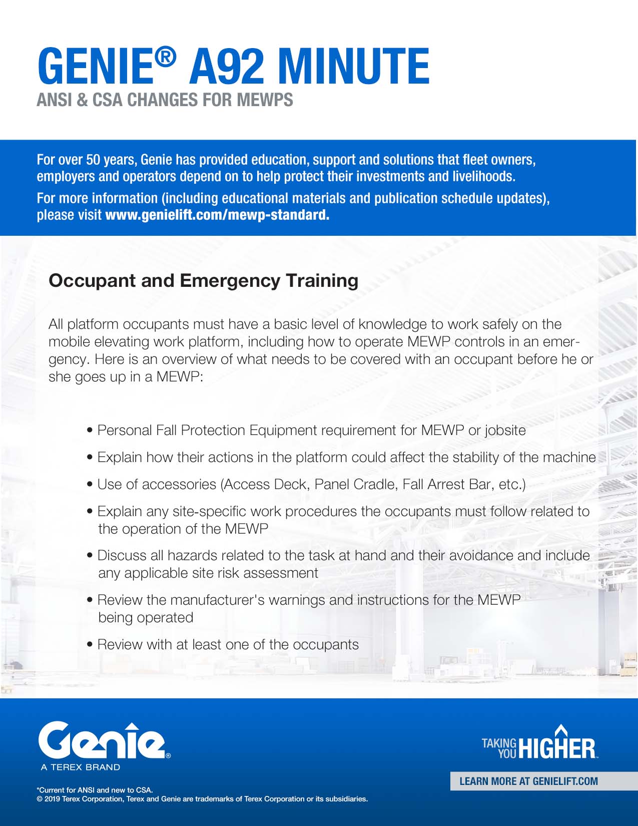 COPY IMAGE - A92 Minute - Occupant and Emergency Training A92 Minute - Occupant and Emergency Training