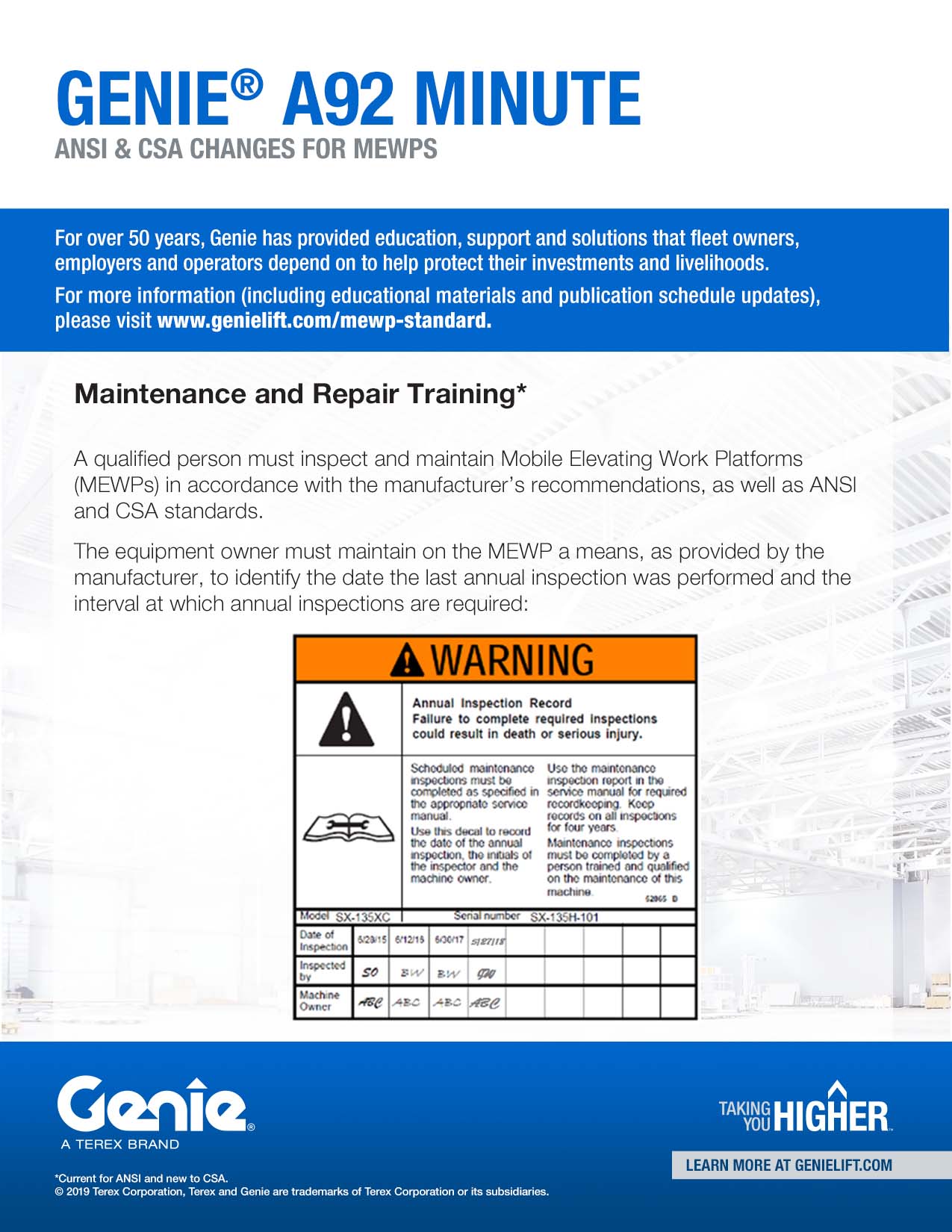COPY IMAGE - A92 Minute - Maintenance and Repair Training A92 Minute - Maintenance and Repair Training