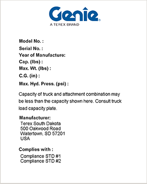 Type-11-Telehandlers-1a-model-label